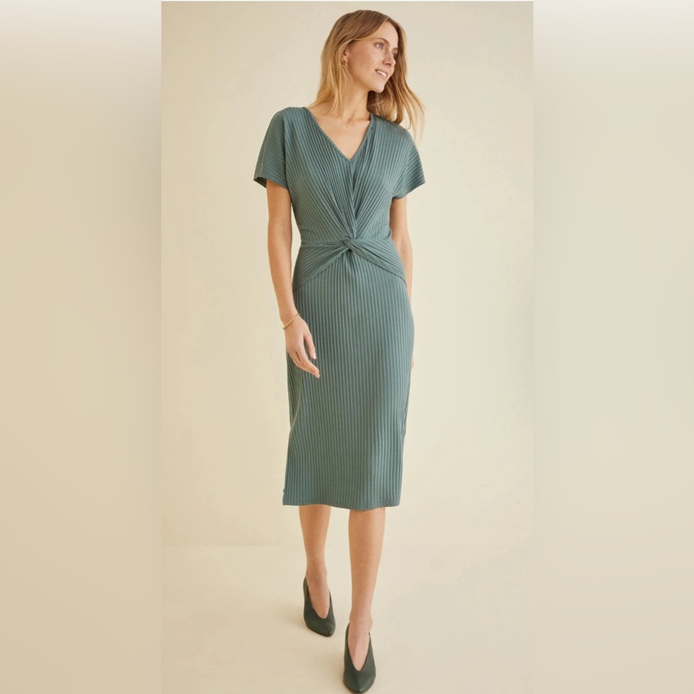 Amour Vert Ozelle Ribbed Dress - Balsam Green